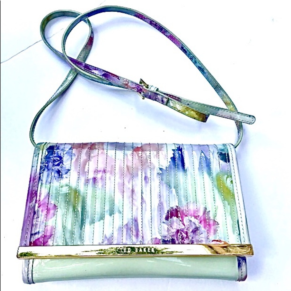 Ted Baker Remah Quilted Floral Crossbody Bag Rose Gold Chain Romantic Wedding